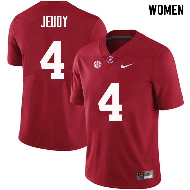 Women #4 Jerry Jeudy Alabama Crimson Tide College Football Jerseys Sale-Crimson